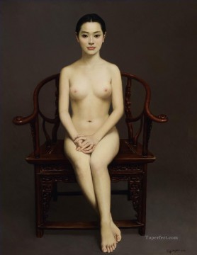 Chinese Nude Painting - Ancient Chair Chinese Girl Nude